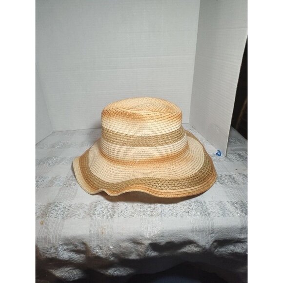Woven Straw Paper Hat 57CM Medium Multicolor 100% Paper Lightweight Summer - Picture 3 of 14